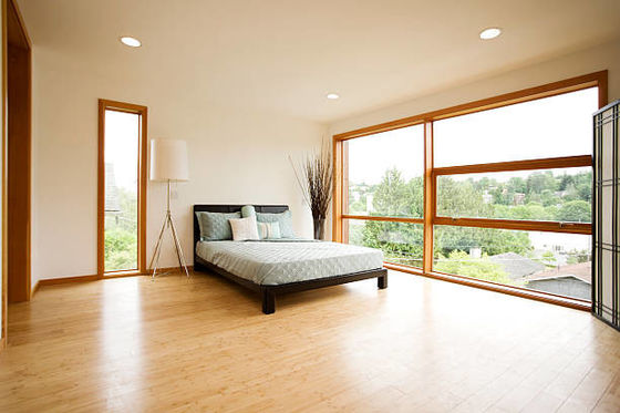 Hotel Solid Stranded Bamboe Modern Indoor Embossed Laminate Horizontale Natuurlijke Strand Woven Click Bamboevloer