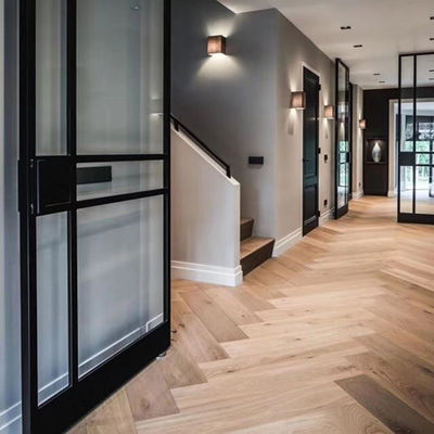 Multicolor engineered houten vloer voor beste gebogen haringbeen patroon visbeen vloer
