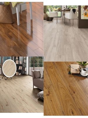 Duurzame capaciteitsdichtheid 12 mm houtgraan gelamineerde vloer met haringbeenpatroon