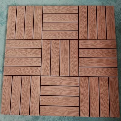 DIY Klik op slot Buitenvloeren Hout-plastiek composietdektegels voor tuinvloeren
