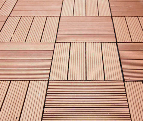 DIY Klik op slot Buitenvloeren Hout-plastiek composietdektegels voor tuinvloeren