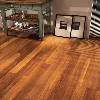 Gecarboniceerde streng glad plank Bamboe vloer in natuurlijke kleur voor een hoge glans afwerking