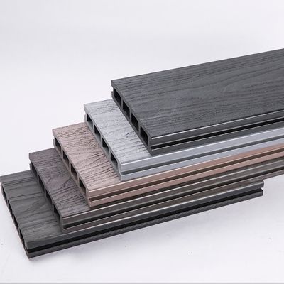 Structuur Holle dubbele kleuren Wpc buitendecking 3D embossing houtkorrel vloer