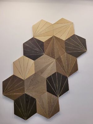 Woonkamer Ingenieur Houten vloerplank Met Art Parquet Design