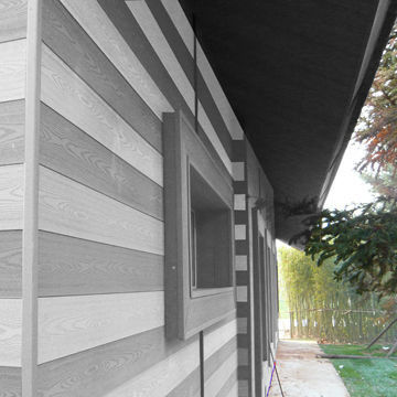 3D PWC Muurpaneel Hout Plastic Composite voor eenvoudige buitenmuurdecoratieoplossing