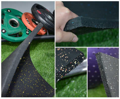 Splicing Gym Rubber vloer mat met schokabsorptie en Power Zone kussen