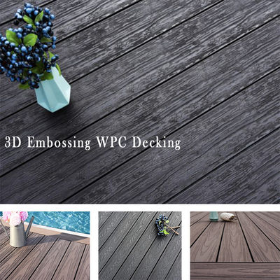 Custom Interlock Outdoor WPC Decking Board Boven 18 mm Dikte met houtkorreloppervlak