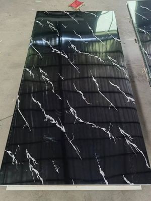 Waterdicht hoogglanzend PVC wandpaneel kunststeen UV marmeren fineer voor huishouden