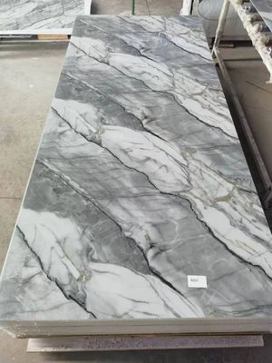 Waterdicht hoogglanzend PVC wandpaneel kunststeen UV marmeren fineer voor huishouden